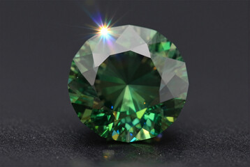 Fototapeta premium Spectral Fire Dispersion of Brilliant Cut Demantoid