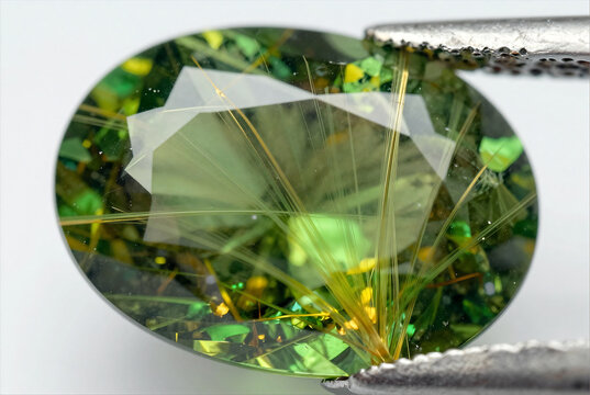Russian Demantoid Garnet Internal Horsetail Macro Art