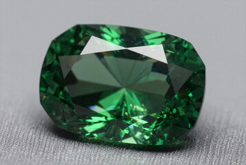 Fototapeta premium Emerald Cut Electric Green Paraiba Investment Grade Gem