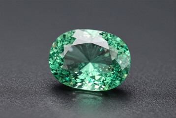 Fototapeta premium Electric Green Paraiba Tourmaline with Light Refraction Caustics