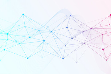 Global network connection website header or banner design. Abstract background with connecting dots and lines. Global business. Social network communication. Internet technology. Vector illustration © pro500