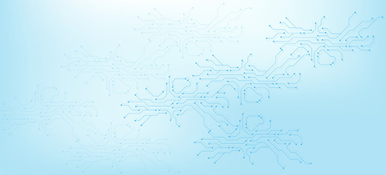 Circuit board digital abstract background. Motherboard technology texture design. AI semiconductor and computer processor on tech bg. Vector illustration