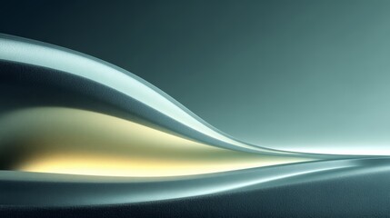 Obraz premium Wave of water is shown in a blue and yellow color scheme. The image has a calm and serene mood