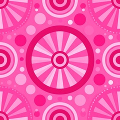 Fototapeta premium Pink circles and radiating lines pattern