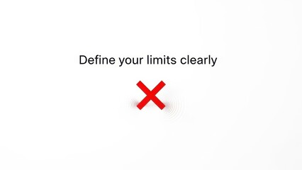 Obraz premium Red X marks limitation message on white background