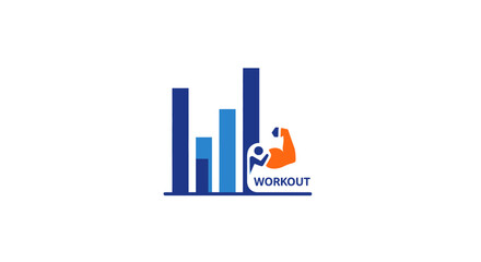 Fitness logo with bar graph.