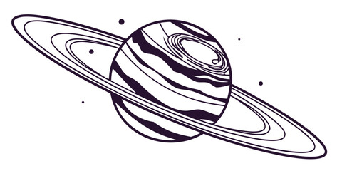 A detailed illustration of a planet with rings, possibly saturn, in space © Bf