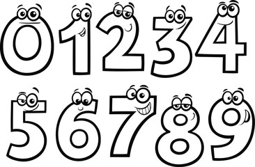 Set of 10 cartoon numbers vector © Nusrat