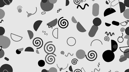 Fototapeta premium Memphis style abstract black and white.