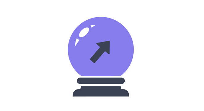 Crystal Ball with Black Arrow Inside.