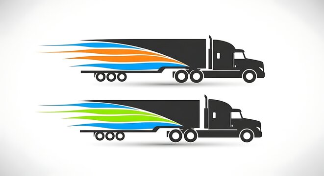 Fast delivery truck logo design template for transportation and logistics companies
