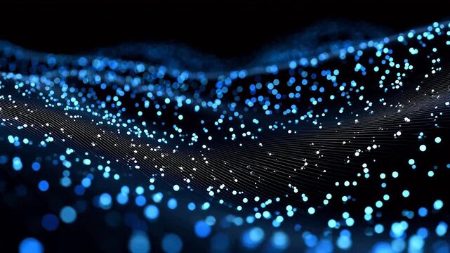 Abstract blue light wave pattern