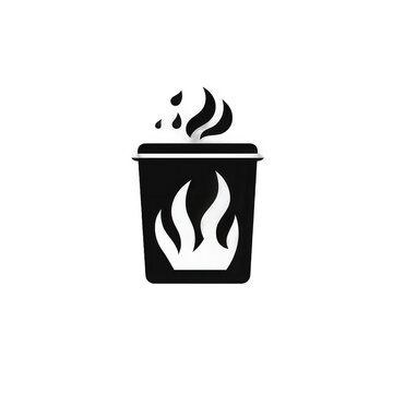 Ilustraci&oacute;n vectorial de un contenedor de residuos ardiendo con humo, simbolizando crisis, fracaso total y problemas incontrolables.