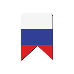 Obraz premium Simple Russia Flag Bookmark Marker Icon for Web and UI, Digital Bookmarking, Favorite Content Marker, User Interface, etc