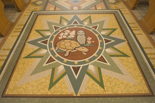Mosaics in the Basilica of Saint-Anne-de-Beaupre, Quebec, Canada