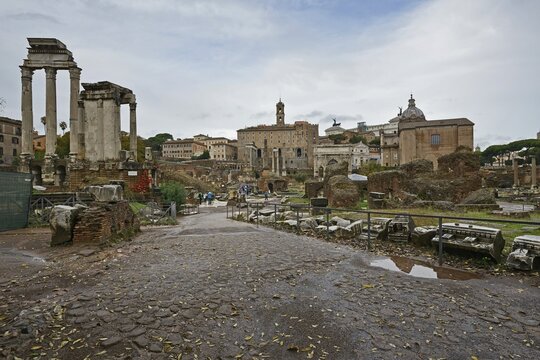 Roman Forum excavation site, Rome, Italy