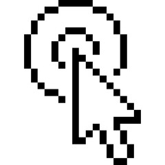 Mouse cursor arrow, Pixel Art Mouse Cursor Click Pointer Icon, 8-Bit Computer Arrow Hand