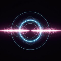 Obraz premium Hypnotic abstract visualization of energy resonance, frequency waves, and sympathetic vibration in vibrant light tones, flowing, loop, color