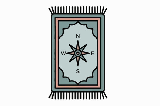 Smart prayer mat showing Qibla direction with AI compass