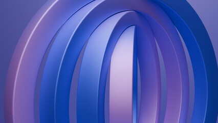 Abstract Twisted Ribbon Loop Background with Blue Purple Gradient Colors, Futuristic 3D Render Technology Wallpaper for Presentation