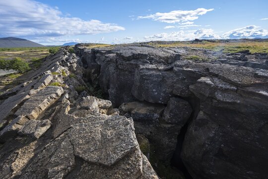 Continental rift between North American and Eurasian Plate, Mid-Atlantic Ridge, Rift Valley, Silfra Fissure, Krafla, North Iceland, Iceland