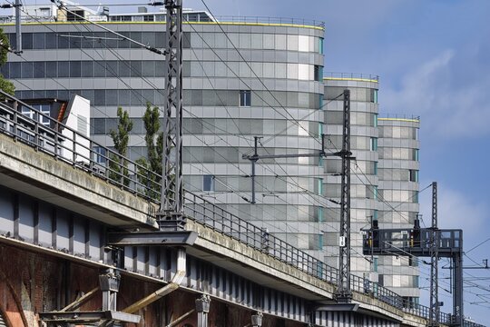 BVG Headquarters in the Trias Towers along the Spree. Berlin, Germany