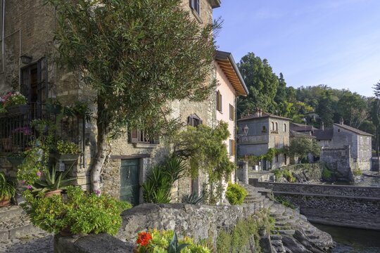 At the small harbour, Lake Como, Corenno Plinio, Province of Lecco, Italy