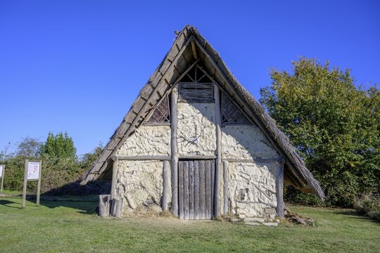 Reconstruction of a house from the Bronze Age in the nature reserve Valle Canal Novo, Marano Lagunare, province of Udine, Italy