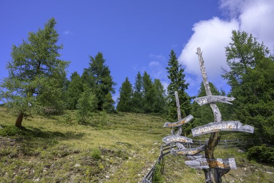 Signpost Hike to the Preberhalter Hut, Tamsweg, Salzburg, Austria