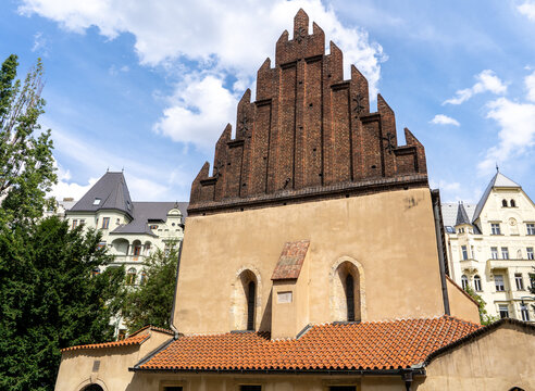 The Old New Synagogue (Altneuschul) in the Jewish quarter Josefov, Prague, is Europe&rsquo;s oldest active synagogue