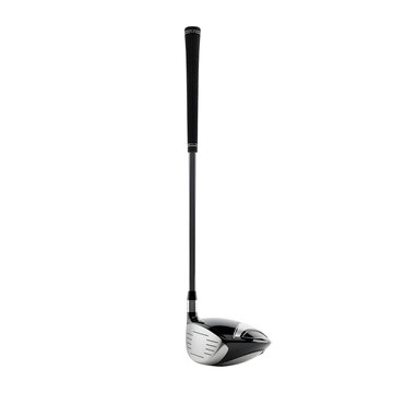 Modern golf driver club with sleek black and silver design perfect for professional golfers on transparent background