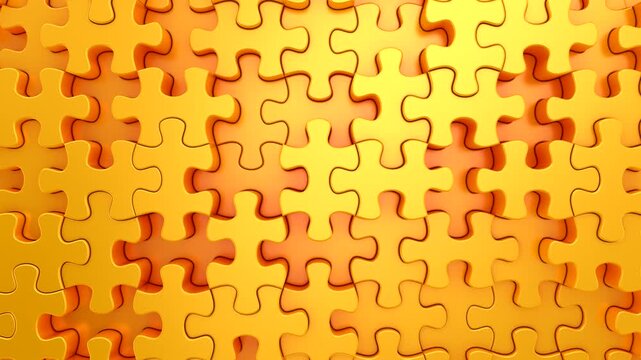 Background of Puzzles. Abstract motion, loop, two color, 3d rendering, 4k resolution
