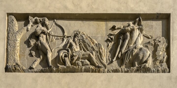 Bas-relief depicting scenes from Greek mythology, Brandenburg Gate, Pariser Square, Unter den Linden, Berlin, Germany
