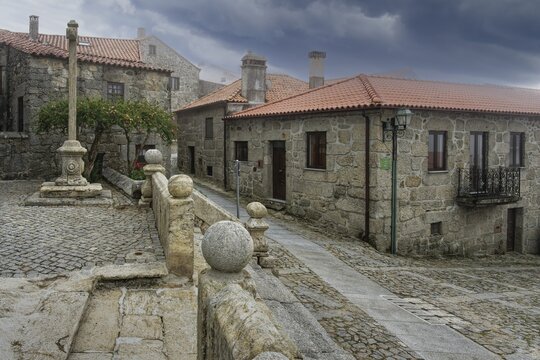 Main Church parvis, Linhares de Beira, Historic village around the Serra da Estrela, Castelo Branco district, Beira, Portugal