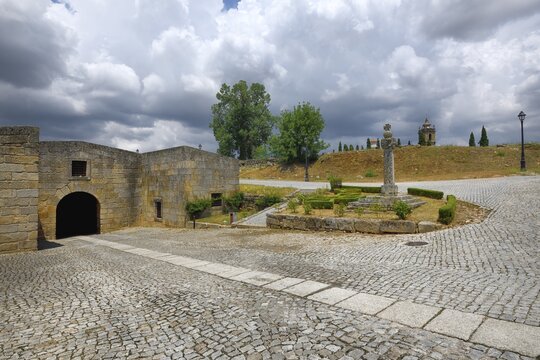 St Anthony Ravelin and Pelourinho, Almeida, Historic village around the Serra da Estrela, Castelo Branco district, Beira, Portugal