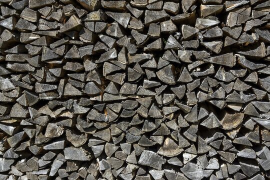Firewood, stacked logs, Allg&auml;u, Bavaria, Germany
