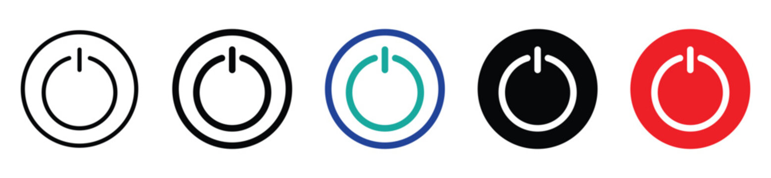 Power Button Icon Set in Modern Style