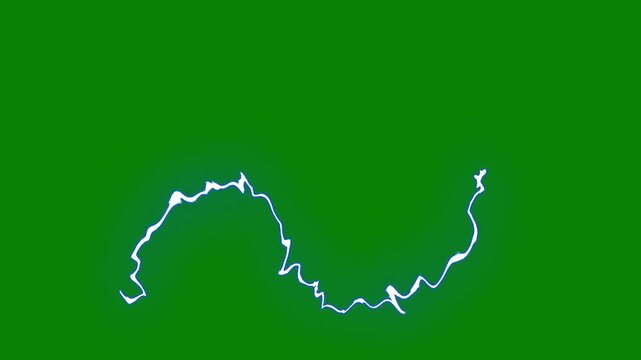 Beautiful Lightning Strikes from Sky to the Camera in Slow Motion, Realistic electric lightning strike energy flash effect on green screen background. powerful thunder electricity bolt animation.4k