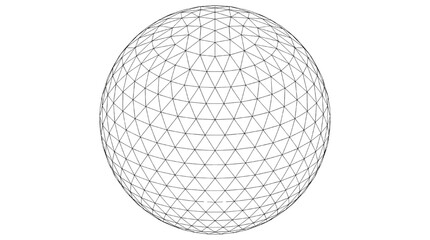 Geodesic Wireframe Sphere Geometry Structure Engineering Vector Illustration | 3d sphere isolated on white