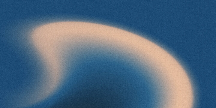 Abstract grainy background with glowing crescent gradient, dark blue tones and ethereal light effect, ideal for modern design, branding, or digital art projects.