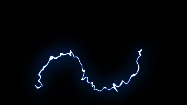 Beautiful Lightning Strikes from Sky to the Camera in Slow Motion, Realistic electric lightning strike energy flash effect on black screen background. powerful thunder electricity bolt animation.4k