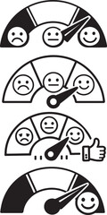 Fototapeta premium Feedback meter pointing to happy zone representing excellent review and customer approval
