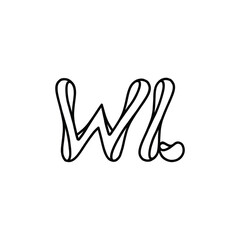 Fototapeta premium WL monogram logo design letter text name symbol monochrome logotype alphabet character simple logo