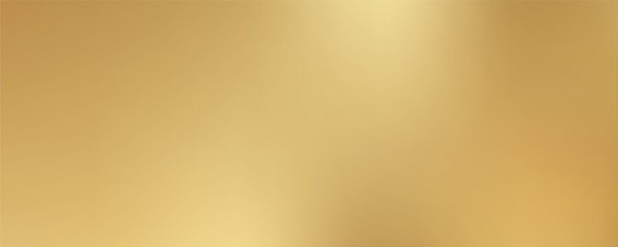 Gold brass glossy brushed metal or satin fabric gradient texture vector background