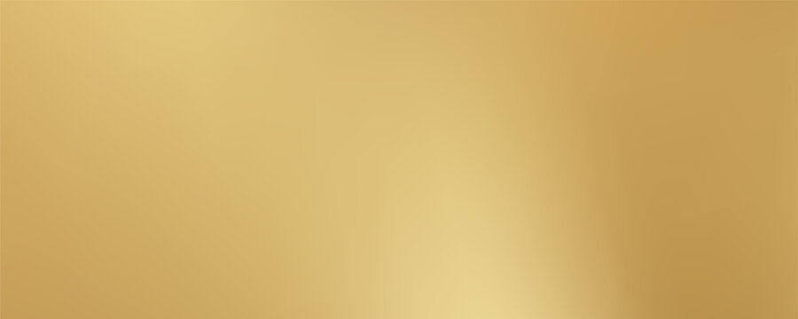 Gold brass glossy brushed metal or satin fabric gradient texture vector background