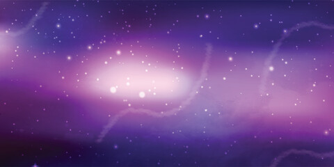 Abstract background with soft magenta and deep violet vibrant outer space galaxy. © Dayatz