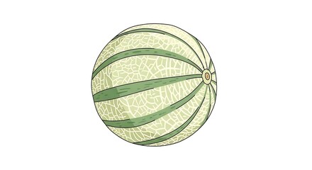 Green striped spherical decorative object.
