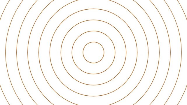 Brown circle radio wave line animation. White background. Good for video clips.