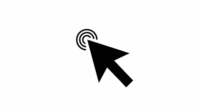 Black computer cursor pointer icon