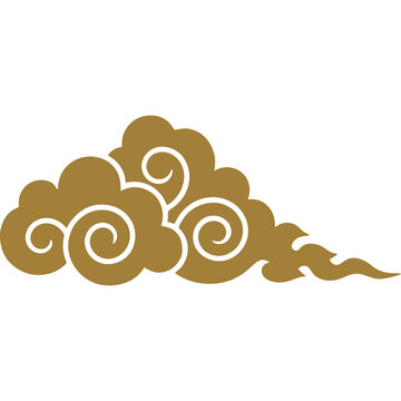 Cloud Thai Art traditional asian luxury line art, Decorative, lai Thai Pattern flat Illustration element graphic design